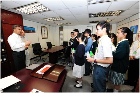 Our Director greeting the students in his office